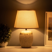 Настольная лампа с абажуром RISALUX «Нике», 1×Е14, 40 Вт, бежевый, 22×22×32 см Настольная лампа с абажуром RISALUX «Нике», 1×Е14, 40 Вт, бежевый, 22×22×32 см