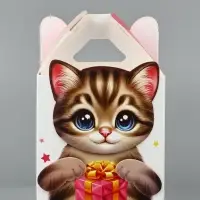 Подарочная коробка, упаковка &laquo;Котик&raquo; 10&times;10&times;10 см