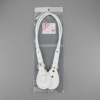 Ручка для сумки, шнуры, 60 &times; 1,8 см, с пришивными петлями 5,8 см, цвет белый/серебряный