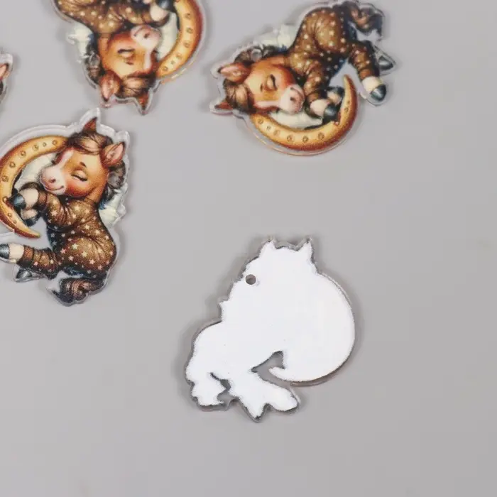 Декор для творчества акрил "Лошадка в пижамке сладко спит" 2,5х3,4х0,2 см