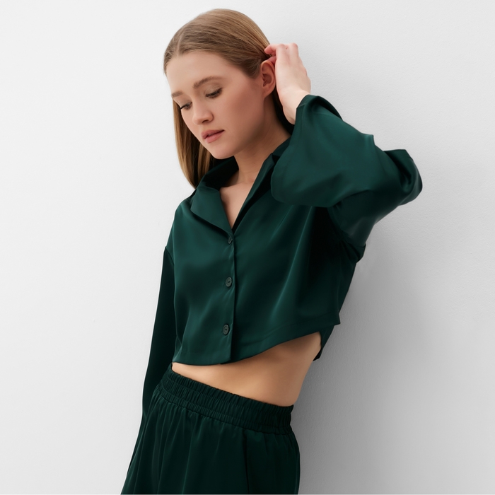 Комплект (сорочка, шорты) женская MINAKU:  Home collection цвет изумруд , р-р 48