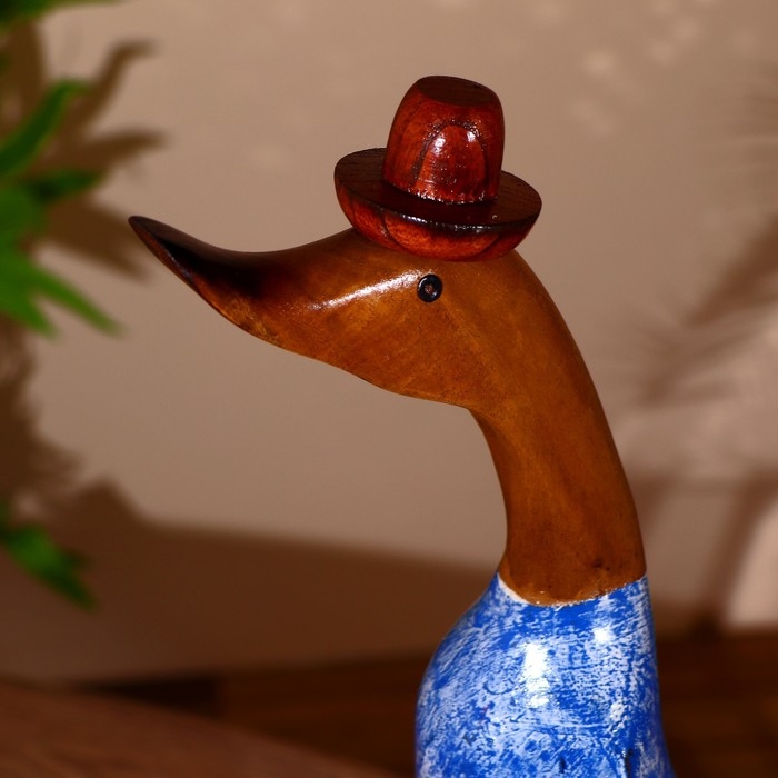 Сувенир "Утка в синем" дерево 45 см