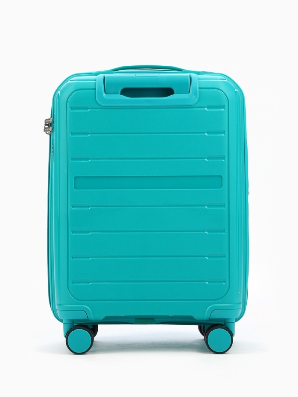 Чемодан 20", PP, 38*22*56, отд на молнии, код замок, 4 колеса, зеленый