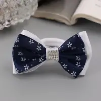 Резинка для волос &laquo;Школьница&raquo;, бант микс, 6 см, бело-синий, МИКС