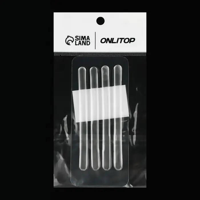 Полоски под ремешки, на клеевой основе, набор - 4 шт., силиконовые, 9.5&times;0.7 см., прозрачные