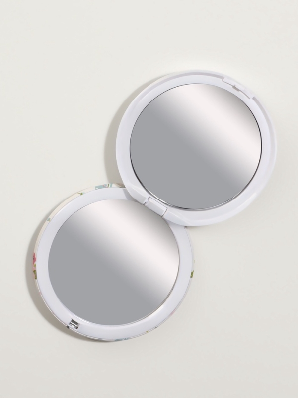 Зеркало складное &laquo;Единороги&raquo;, d = 7,3 см, с увеличением, цвет белый