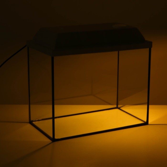 Аквариум "Прямоугольный" с крышкой, 30 литров, 40 х 23 х 32/37 см, беленый дуб