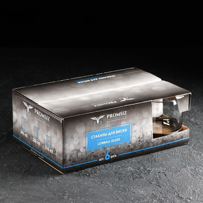Набор стаканов для виски &laquo;Поло&raquo;, 310 мл, 6 шт, цвет напыления серебряный