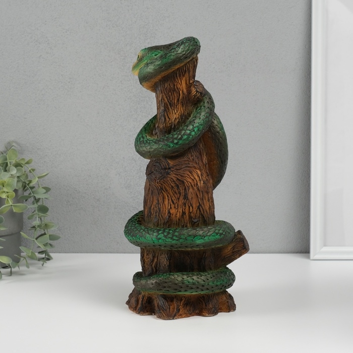 Новогодняя копилка Новогодняя копилка "Змея на пеньке" 33 х 14 х 15 см, зеленый