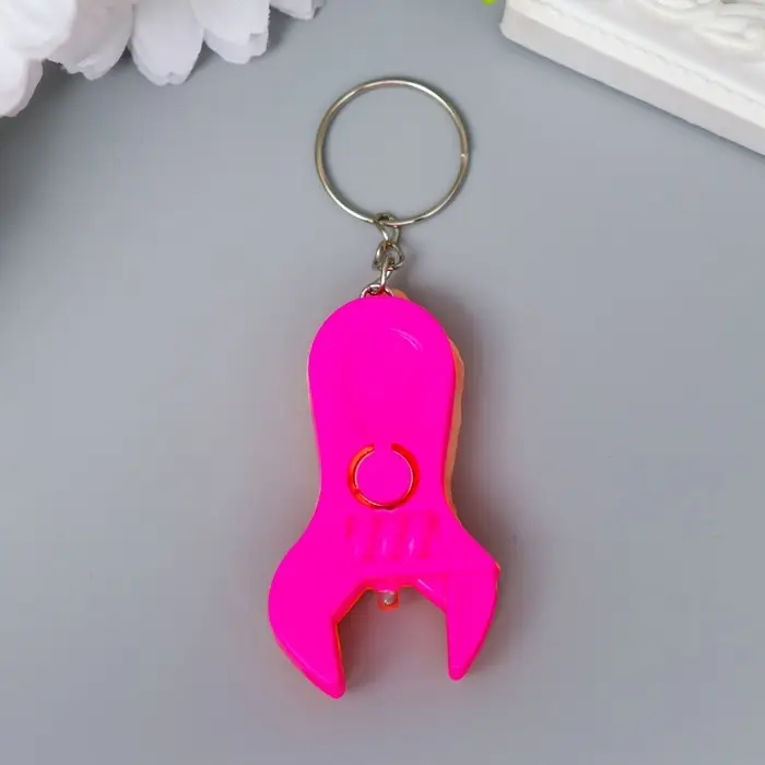 Фонарик брелок для ключей на кольце &laquo;Инструмент&raquo;, 5&times;3.4&times;1.2 см, МИКС