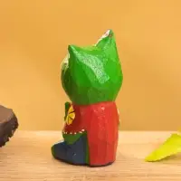 Сувенир интерьерный "Котики" 5х5х8 см, дерево, цв. зелёный