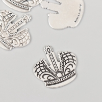 Декор металл для творчества "Корона императора" набор 5 шт 2,5х2,5 см