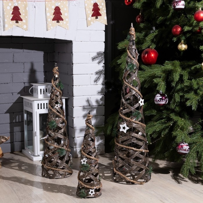 Светодиодная фигура «Конусы плетёные» 40, 60, 80 см, текстиль, металл, батарейки ААх2 (не в комплекте), свечение тёплое белое Светодиодная фигура «Конусы плетёные» 40, 60, 80 см, текстиль, металл, батарейки ААх2 (не в комплекте), свечение тёплое белое