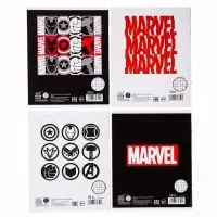 Тетрадь в клетку 24 листа, 4 вида МИКС, обложка мелованный картон, &laquo;Мстители&raquo;