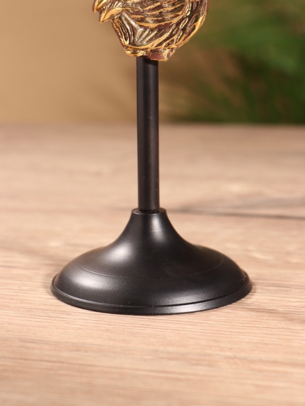 Подсвечник на 1 свечу " Золотой гребешок" латунь, черный с золотом 6х6х21,5  см