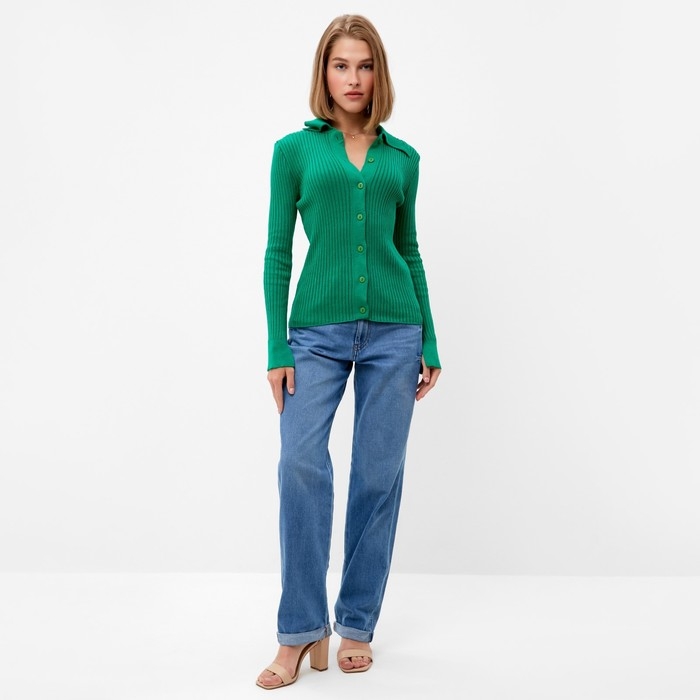 Джемпер женский MINAKU: Knitwear collection цвет зёленый, размер 42-44