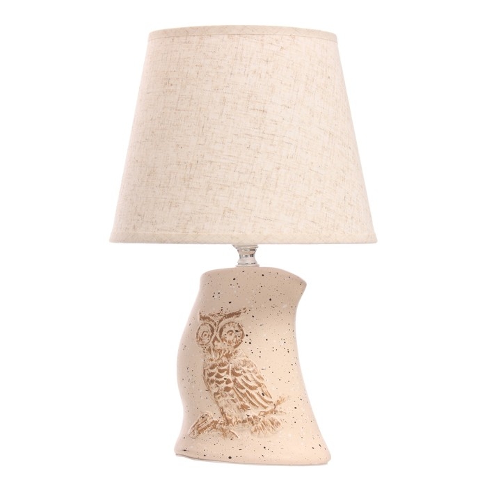 Настольная лампа"Сова" Е14 40Вт бежевый 20х20х32см