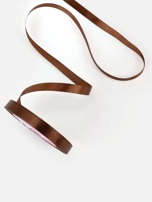 Лента атласная, 10 мм, 23&plusmn;1 м, коричневая №31