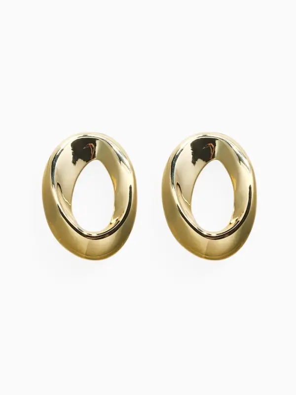 Серьги пластик &laquo;Овал&raquo;, цвет золото