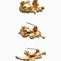 Броши "Голубь, клевер, подснежник" (набор 3шт), цветной в золоте