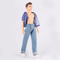 Джинсы для кукол мужчин, длина &mdash; 18 см, цвет голубой