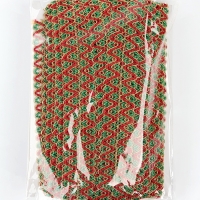 Тесьма Зигзаг зелено-красно-золотая 3.5 см намотка 25 метров