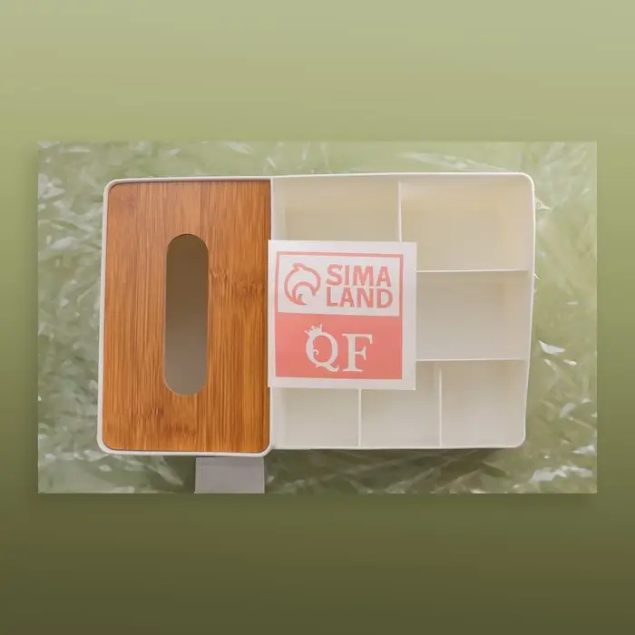 Органайзер для хранения &laquo;BAMBOO&raquo;, 7 секций, 26,7 &times; 10 &times; 17 см, цвет белый/коричневый