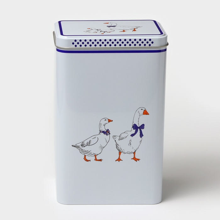 Банка для сыпучих продуктов &laquo;Гуси&raquo;,2,7 л, 13,5 х 9,5 х 21,5 см, жесть