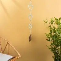 Подвеска декоративная "Сердечки" дерево, камень 13х3х100 см