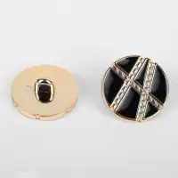 Пуговицы на ножке, d=21.5 мм, набор 5 шт., цвет чёрный, золотой
