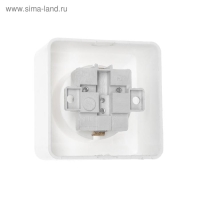 Розетка "Элект" РА 16-102, 16 А, 250 В, одноместная, открытая, с з/к, белая