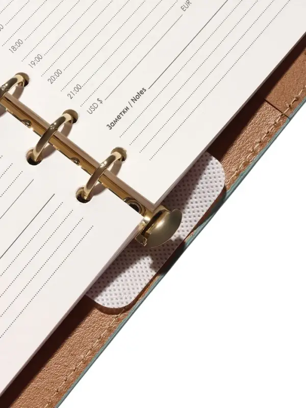 Органайзер на кольцах, C6, с хлястиком, 80л, линия, к/зам, Зеленый