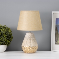 Настольная лампа с абажуром RISALUX &laquo;Виктория&raquo;, 1&times;Е14, 40 Вт, бежевый, 20&times;20&times;32 см