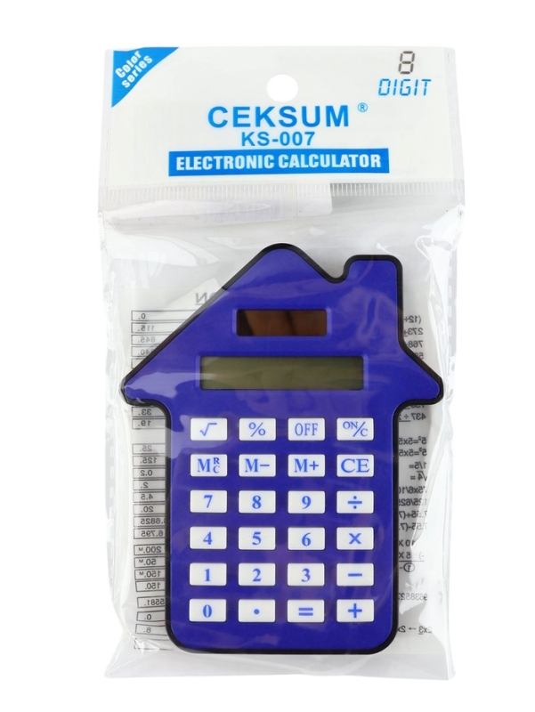 Калькулятор настольный "Домик" 08-разрядный, синий