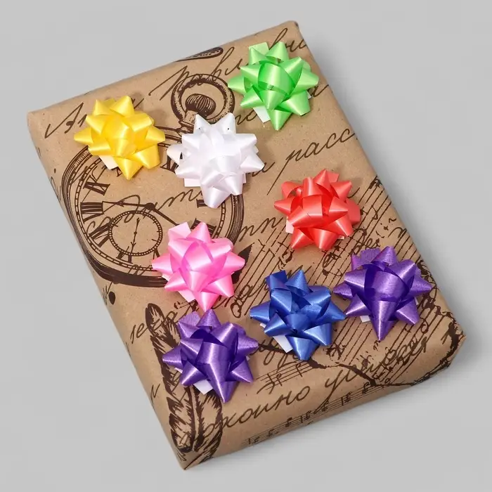 Бант - звезда №3.5, фасовка 8 шт., МИКС