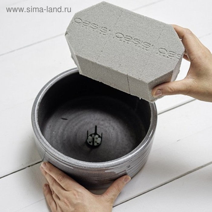 Губка флористическая "Оазис Сухой кирпич", 23 х 11 х 8 см