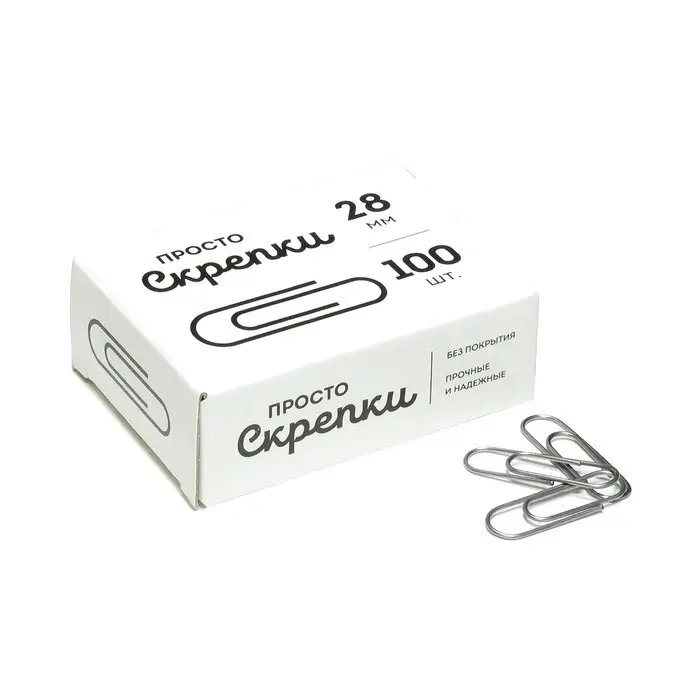 Скрепки канцелярские GLOBUS, 28 мм, 100 шт., без покрытия