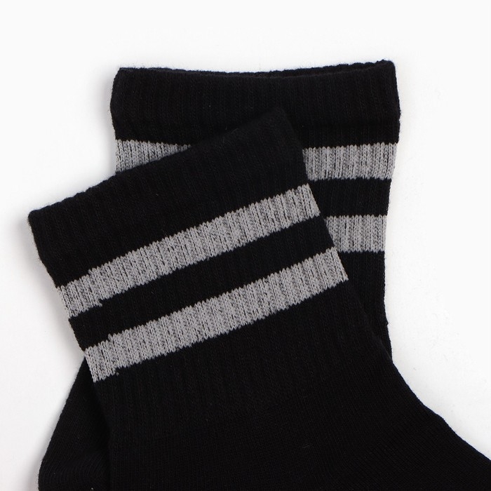 Носки женские, цвет белый/серый полоска, размер 36-39