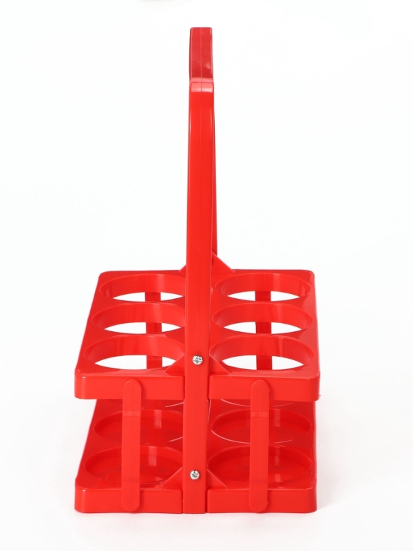 Переноска, подставка для 6 бутылок, 33 х 27,2 х 18 см, внутренний диаметр 7,8 см, красный