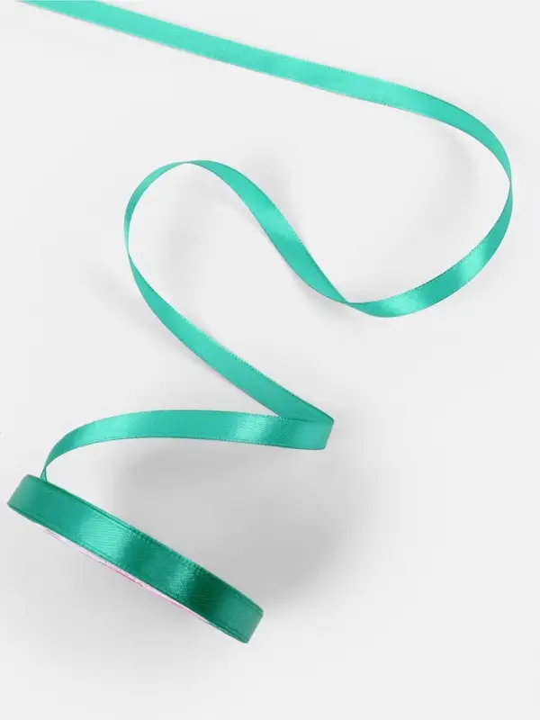 Лента атласная, 10 мм, 23&plusmn;1 м, бирюзовая №54