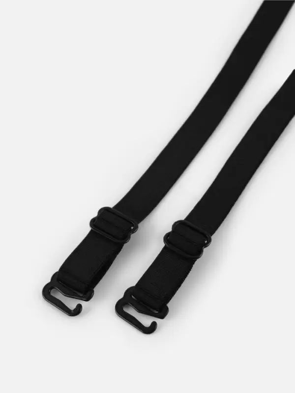 Лямки для бюстгальтера, текстильные, 1 см, 37 см, пара, чёрные
