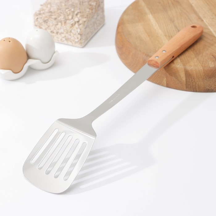 Лопатка из нержавеющей стали перфорированная &laquo;Эко&raquo;, длина 39 см