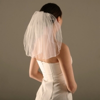 Вуаль ( фата ) "Цветочная", молочно-белая, 40 см, полиэстер Вуаль ( фата ) "Цветочная", молочно-белая, 40 см, полиэстер