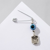 Булавка-оберег &laquo;На счастье и удачу&raquo;, 2,2 см, цвет синий в серебре