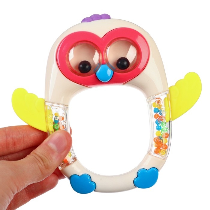 Погремушка &laquo;Совенок&raquo;, с эластичными элементами, цвет МИКС