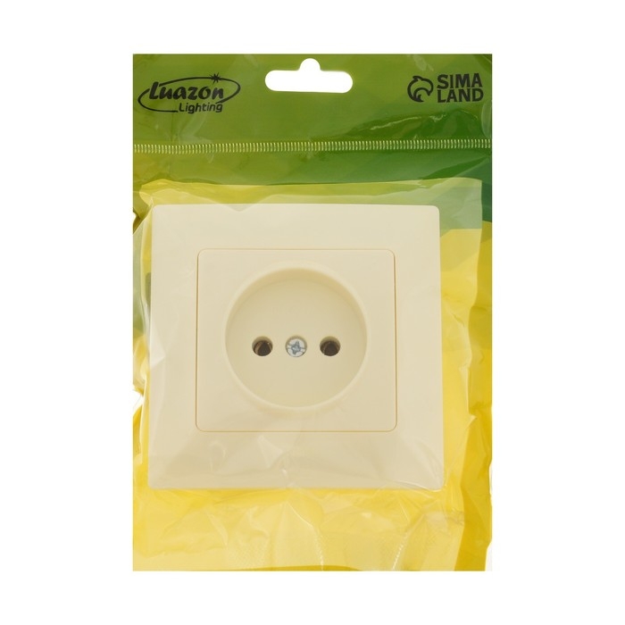 Розетка одноместная Luazon Lighting "Антей", 10 А, скрытая, без з/к, бежевая