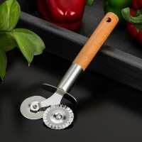 Нож для пиццы и теста Доляна «Валдай», двухсторонний, цвет бежевый Нож для пиццы и теста Доляна «Валдай», двухсторонний, цвет бежевый