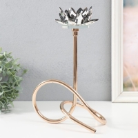 Подсвечник металл, акрил на 1 свечу "Чёрный лотос. Завиток" d=4 см золото 19х29 см Подсвечник металл, акрил на 1 свечу "Чёрный лотос. Завиток" d=4 см золото 19х29 см