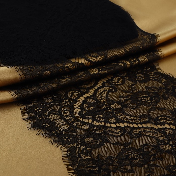 Кружево реснички, 270 мм &times; 3 &plusmn; 0,5 м, цвет чёрный