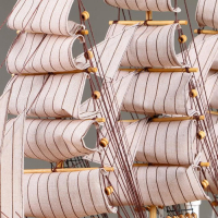 Корабль сувенирный средний &laquo;Виксен&raquo;, борта светлое дерево, паруса микс, 42х49х10 см